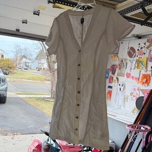 GAP white denim Button-Down A line Dress